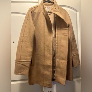 Petite Tan J.Crew boiled Italian wool coat
